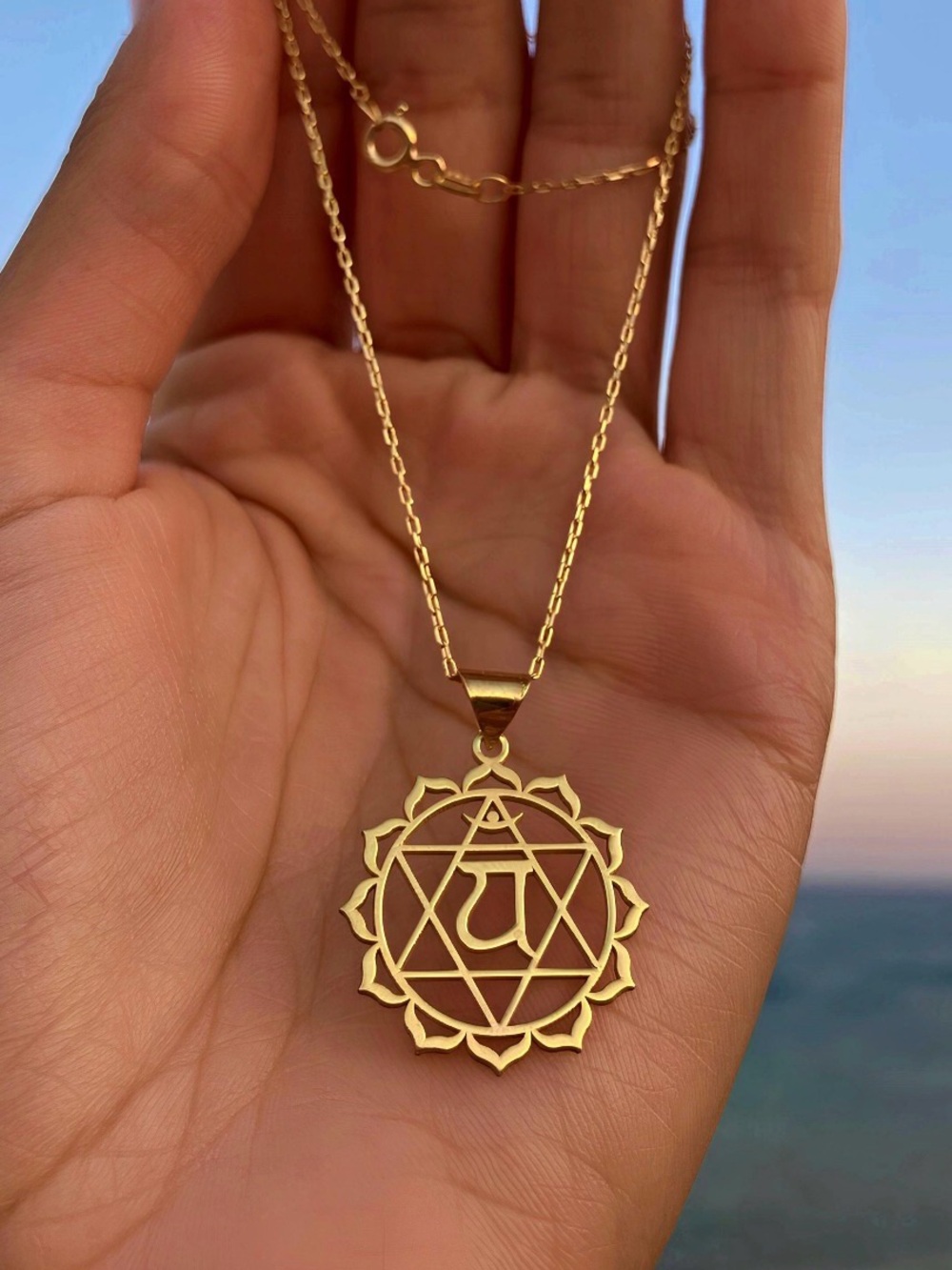 14k Gold Plated Heart Chakra Pendant Necklace